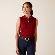 Ariat Prix 2.0 Sleeveless Polo - Sun-Dried Tomato