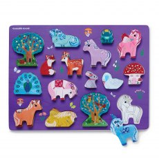 Hippychick Crocodile Creek Wooden Puzzle - Unicorn Garden Hippychick Crocodile Creek Wooden Puzzle - Unicorn Garden