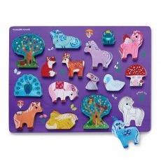 Hippychick Crocodile Creek Wooden Puzzle - Unicorn Garden Hippychick Crocodile Creek Wooden Puzzle - Unicorn Garden