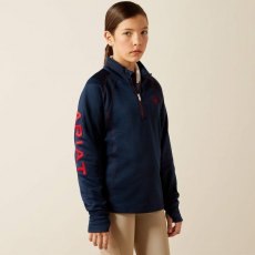 Ariat Youth Tek Team 1/2 Zip - Navy Heather Ariat Youth Tek Team 1/2 Zip - Navy Heather
