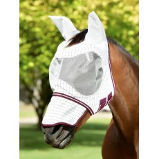Weatherbeeta Hybrid Seasons Fly Mask - White/Maroon