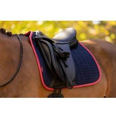 LeMieux Suede Dressage Square - Navy/Cranberry LeMieux Suede Dressage Square - Navy/Cranberry