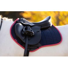 LeMieux Suede Close Contact Square - Navy/Cranberry