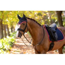 LeMieux Classic Fly Hood - Navy/Cranberry