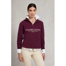 Holland Cooper Sporting Goods Zip Henley - Mulberry