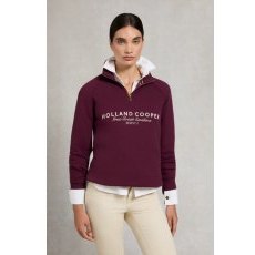 Holland Cooper Sporting Goods Zip Henley - Mulberry Holland Cooper Sporting Goods Zip Henley - Mulberry