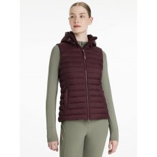 LeMieux Rose Hooded Puffer Gilet - Damson