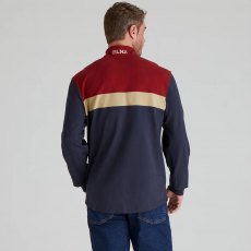 Ridgeline Mens Back Slider Rugby Top - Navy Multi