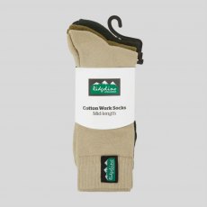 Ridgeline Cotton Work Socks (Mid) - Olive Multi