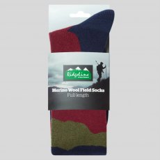 Ridgeline Merino Wool Socks (Full) - Navy Stripes