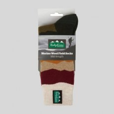 Ridgeline Merino Wool Socks (Mid) - Berry Stripes Ridgeline Merino Wool Socks (Mid) - Berry Stripes