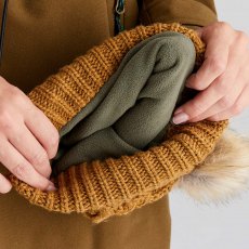 Ridgeline Nordic Fleck Bobble Hat - Ochre