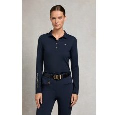 Holland Cooper Chiltern Long Sleeve Polo Shirt - Ink Navy Holland Cooper Chiltern Long Sleeve Polo Shirt - Ink Navy