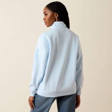 Ariat Logo 1/2 Zip Sweatshirt - Nantucket Breeze