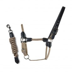 Cameo Equine Rope Leather Halter & Rope