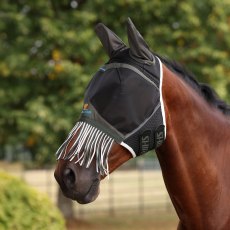 Shires FlyGuard Pro Air Motion Fly Mask with Ears & Fringe Shires FlyGuard Pro Air Motion Fly Mask with Ears & Fringe