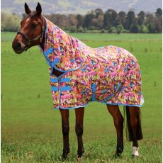 Saxon Mesh Combo Neck - Technicolour Horses Saxon Mesh Combo Neck - Technicolour Horses