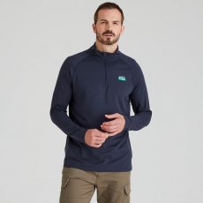 Ridgeline Mens Baseline Zip Top - Navy Marl