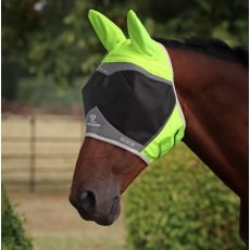 Shires FlyGuard Pro Hi-Vis Fine Mesh Fly Mask with Ears Shires FlyGuard Pro Hi-Vis Fine Mesh Fly Mask with Ears