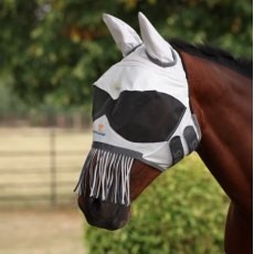 Shires FlyGuard Sun Shade Fly Mask with Ears & Nose Fringe Shires FlyGuard Sun Shade Fly Mask with Ears & Nose Fringe