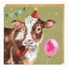 Whistlefish Party Cow Birthday Card Whistlefish Party Cow Birthday Card