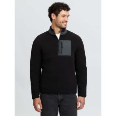 Mens Borg Half Zip Sweat - Black Mens Borg Half Zip Sweat - Black