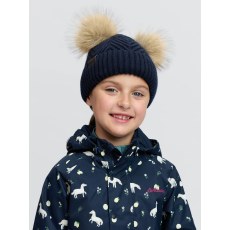 Mini Double Pom Beanie - Navy Mini Double Pom Beanie - Navy