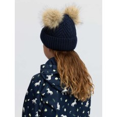 Mini Double Pom Beanie - Navy Mini Double Pom Beanie - Navy
