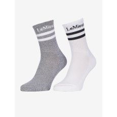 High Crew Socks 2 Pack - White High Crew Socks 2 Pack - White