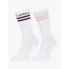 High Crew Socks 2 Pack - White