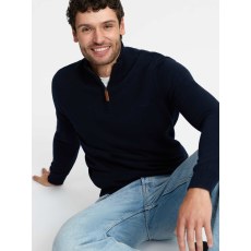 Mens Quarter Zip Knit - Navy