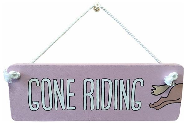'Gone Riding' Wooden Hanger
