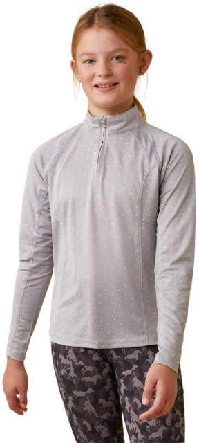 Ariat Ariat Youth Sunstopper 2.0 1/4 Zip - Silver Sconce Dot