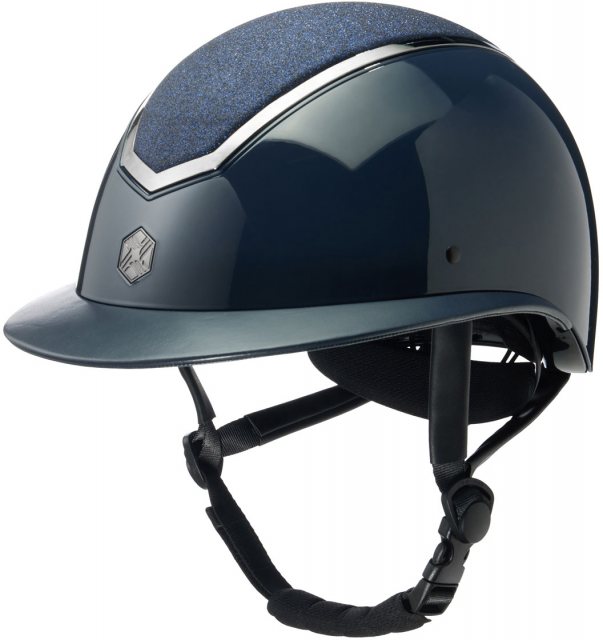 EQX EQX Kylo Sparkly Wide Peak Riding Hat - Navy Gloss/Pewter