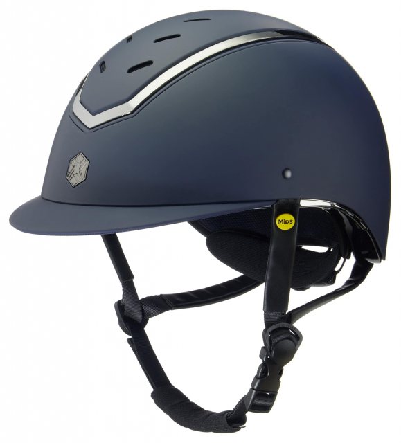 Charles Owen EQX Kylo Riding Hat with MIPS - Navy Matte/Pewter