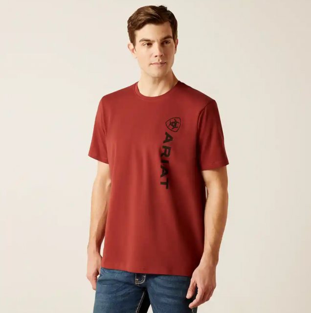 Ariat Ariat Mens Vertical Logo T-Shirt - Sun-Dried Tomato