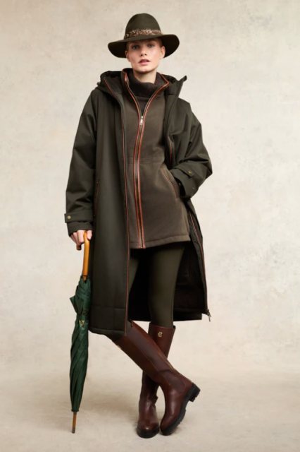 Holland Cooper Holland Cooper One-Size Waterproof Coat - Khaki