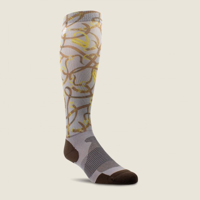 Ariat Ariat Tek Slim Printed Socks - Zinc Bridle