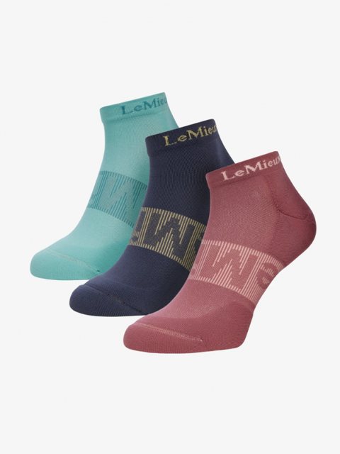 LeMieux LeMieux Trainer Socks - Rosewood/Dusk/Aqua