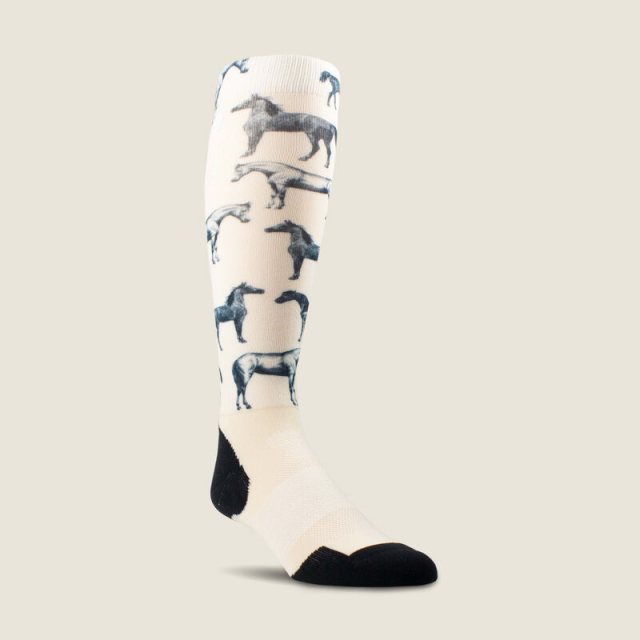 Ariat Ariat Tek Slim Printed Socks - Summer Sand Horse