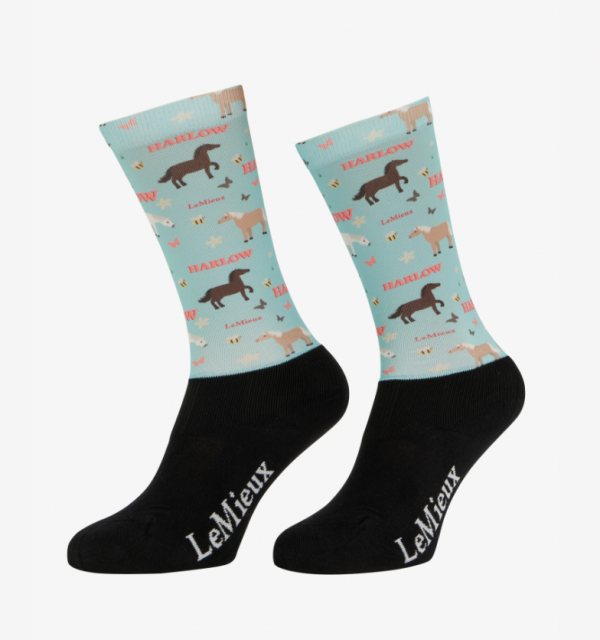 LeMieux LeMieux Harlow Pony Footsie Socks - Blue Topaz