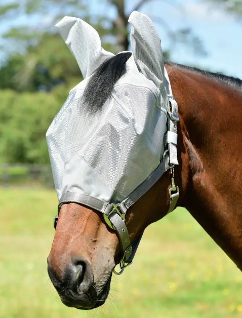 Weatherbeeta Weatherbeeta Comfitec Hexi Shield Dual Fly Mask - Silver