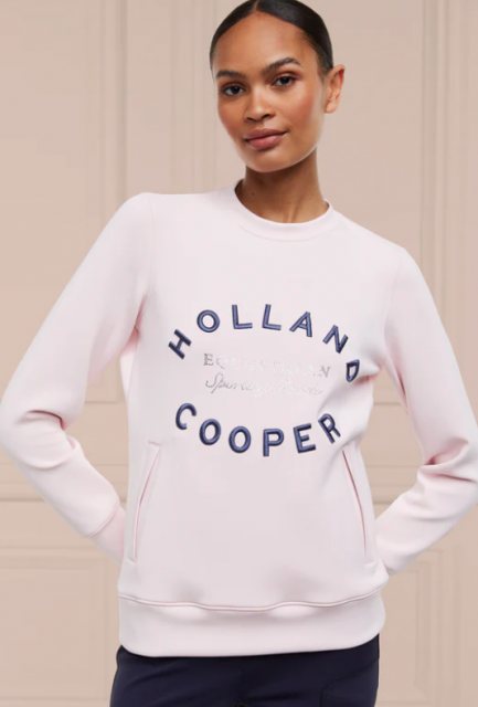 Holland Cooper Holland Cooper Crystal Crew Neck Sweat - Blush