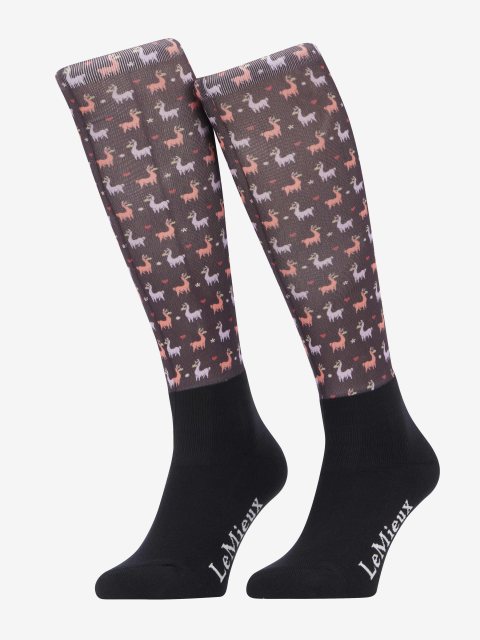 LeMieux LeMieux Footsie Socks - Llamas Damson