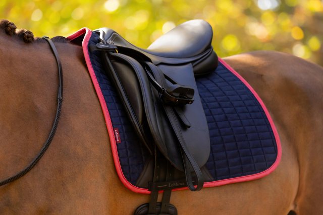 LeMieux LeMieux Suede Dressage Square - Navy/Cranberry