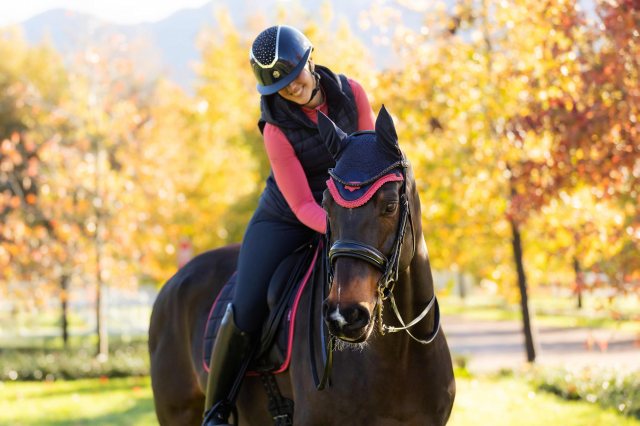 LeMieux LeMieux Loire Fly Hood - Navy/Cranberry