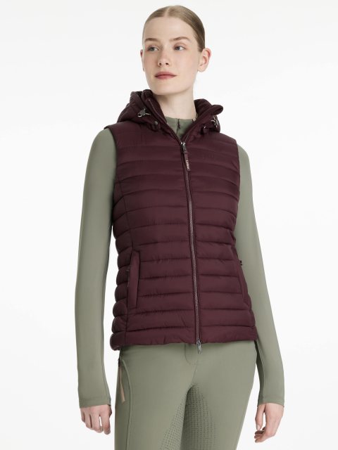 LeMieux LeMieux Rose Hooded Puffer Gilet - Damson