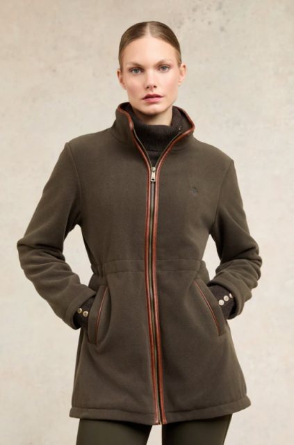 Holland Cooper Country Longline Fleece Jacket - Khaki