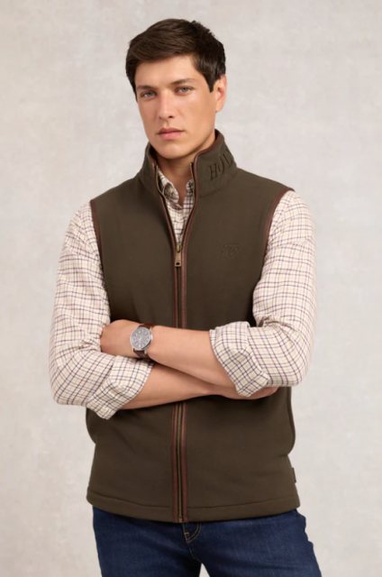 Holland Cooper Holland Cooper Men's Country Fleece Gilet - Khaki