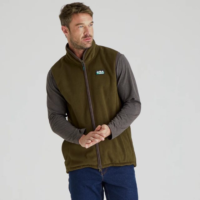 Ridgeline Ridgeline Mens Kodiak Fleece Gilet - Teak